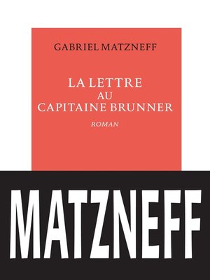cover image of La lettre au capitaine Brunner